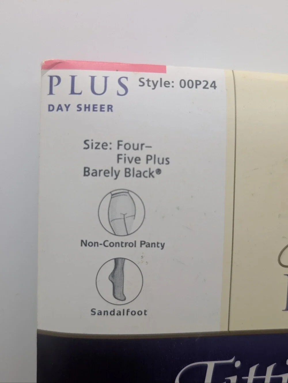 Hanes Plus Fitting Pretty Day Sheer Pantyhose Size 4-5 Plus Barely Black